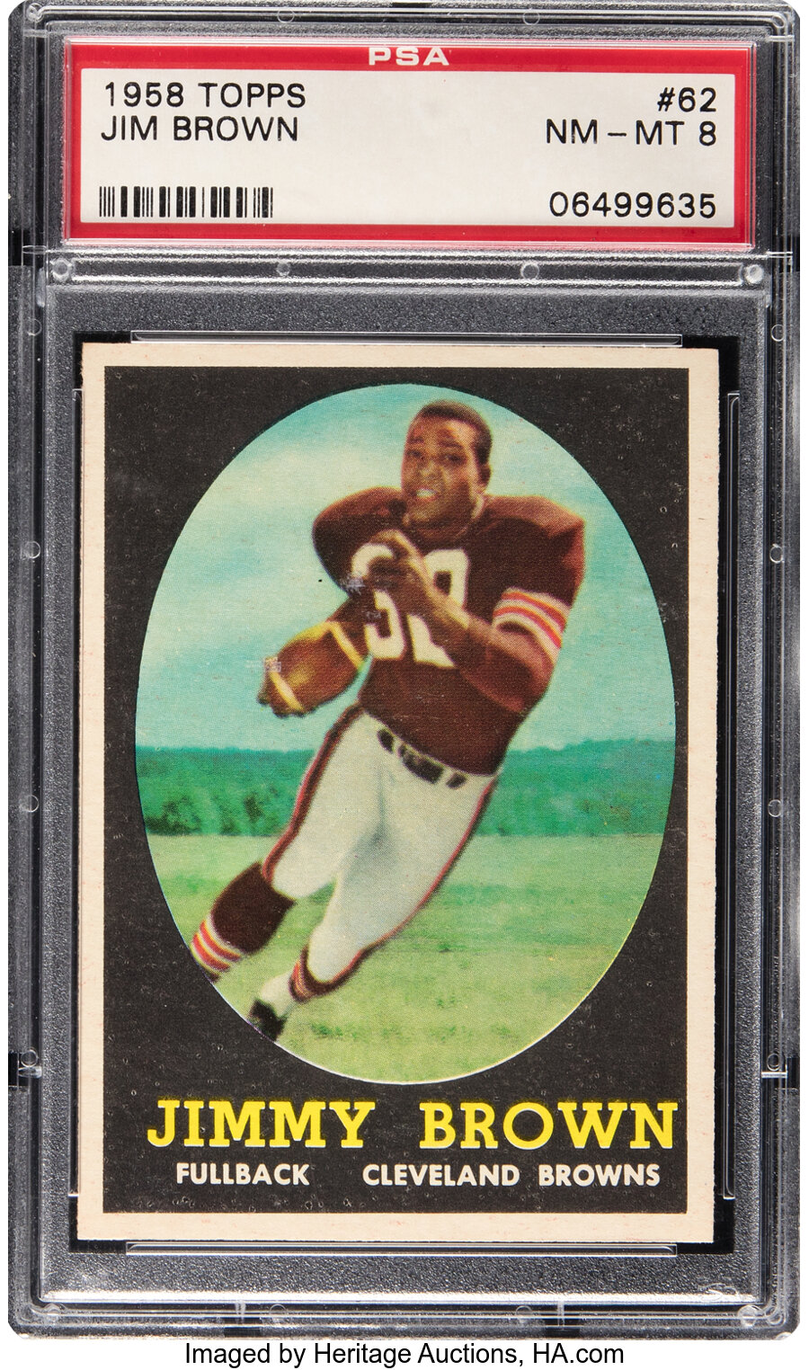 1958 Topps Jim Brown Rookie #62 PSA NM-MT 8