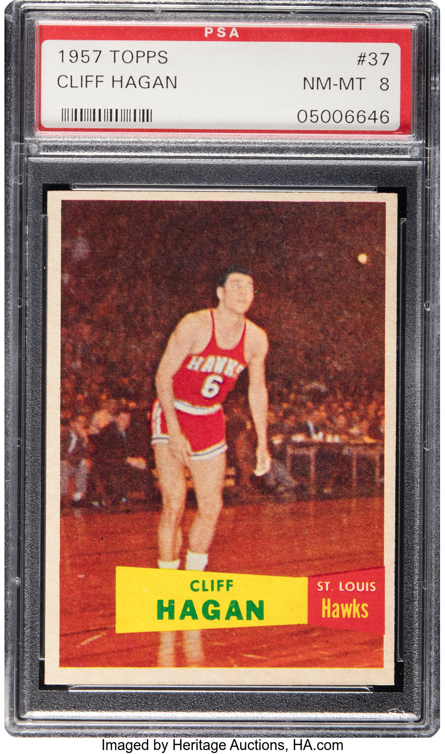 1957 Topps Cliff Hagan #37 PSA NM-MT 8