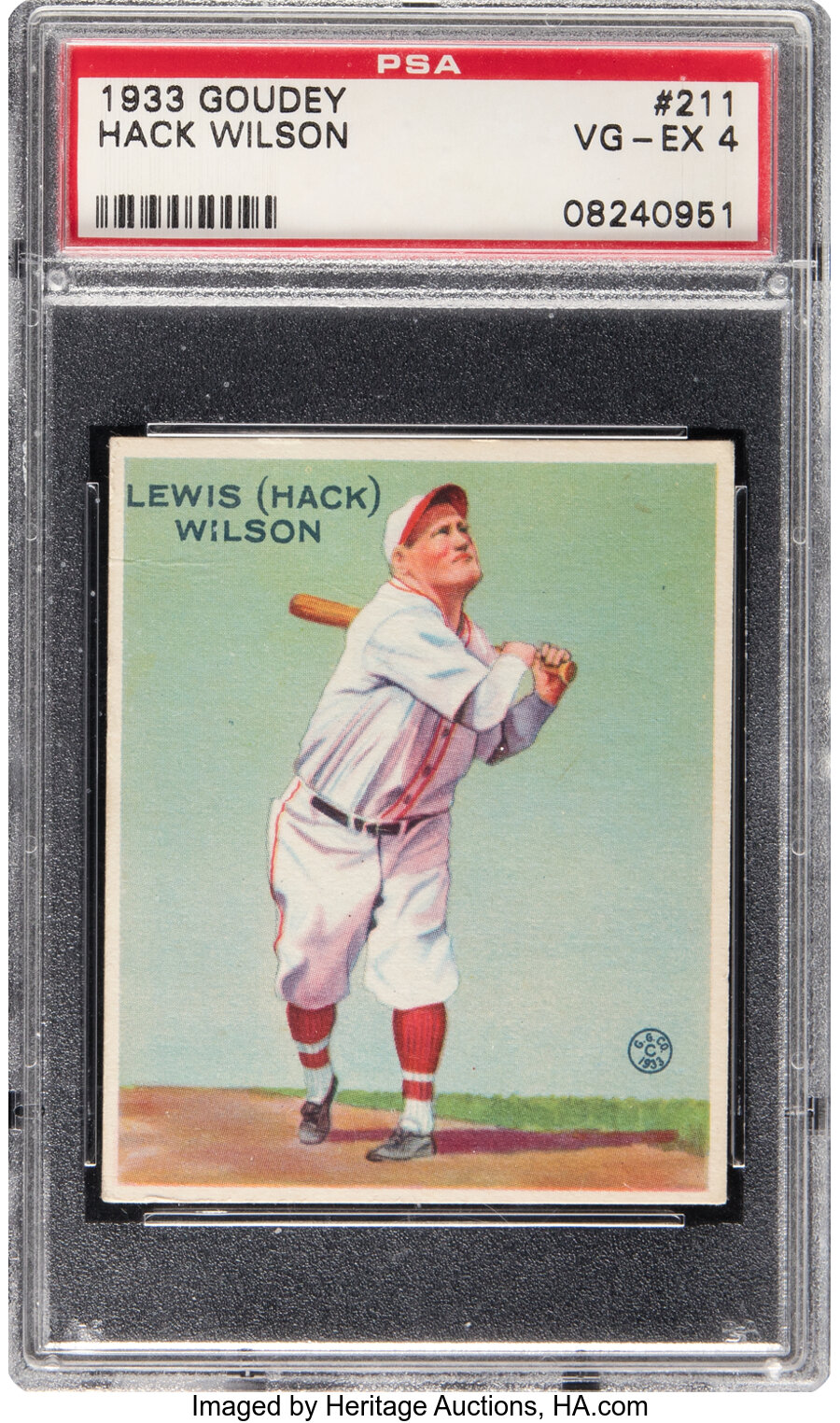 1933 Goudey Hack Wilson #211 PSA VG-EX 4