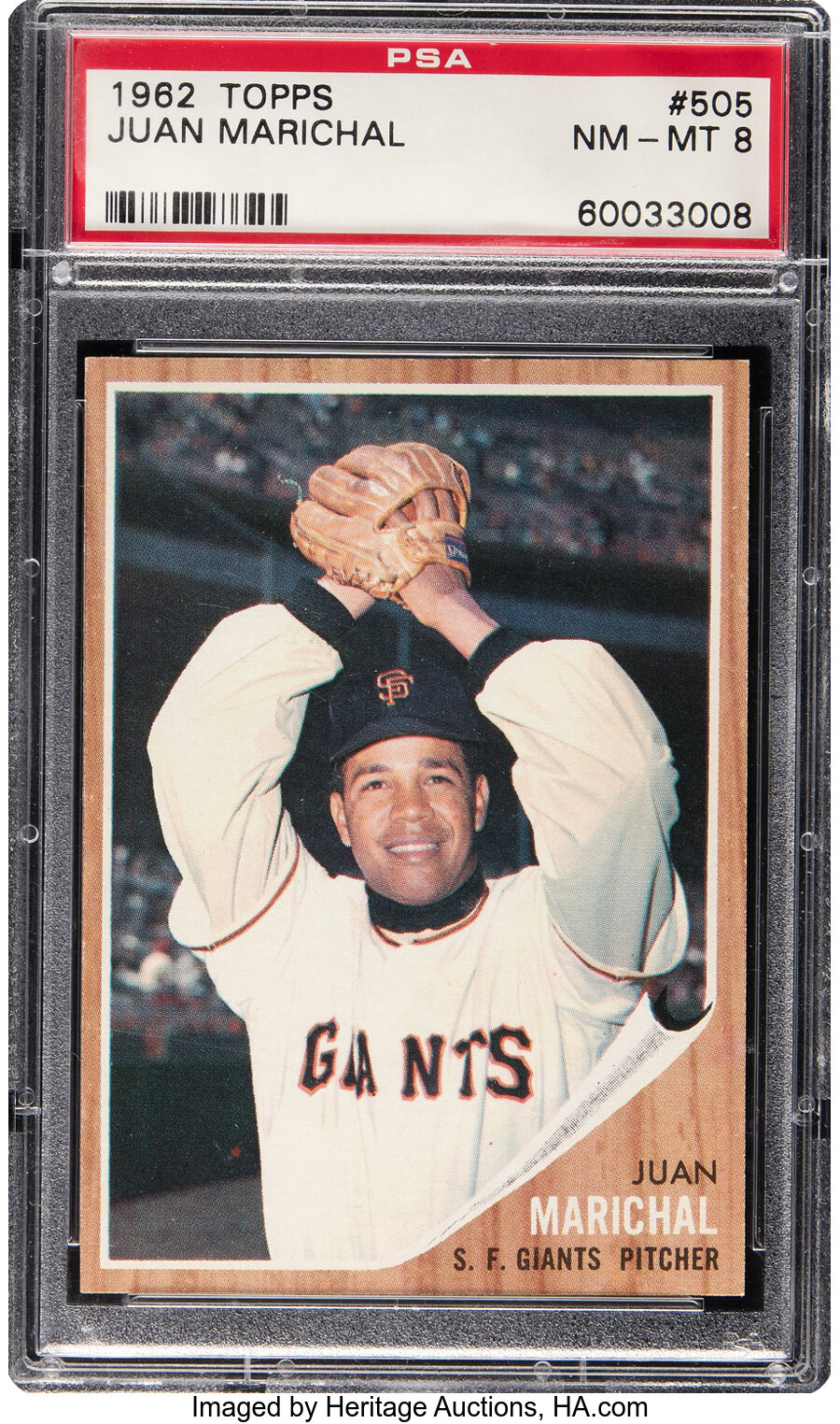 1962 Topps Juan Marichal #505 PSA NM-MT 8