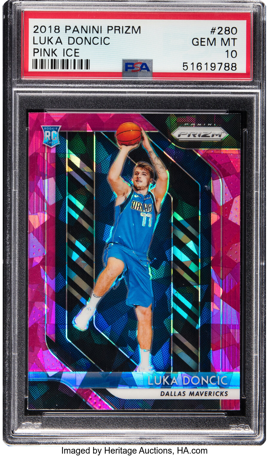 2018 Panini Prizm Luka Doncic (Pink Ice) Rookie #280 PSA Gem Mint 10