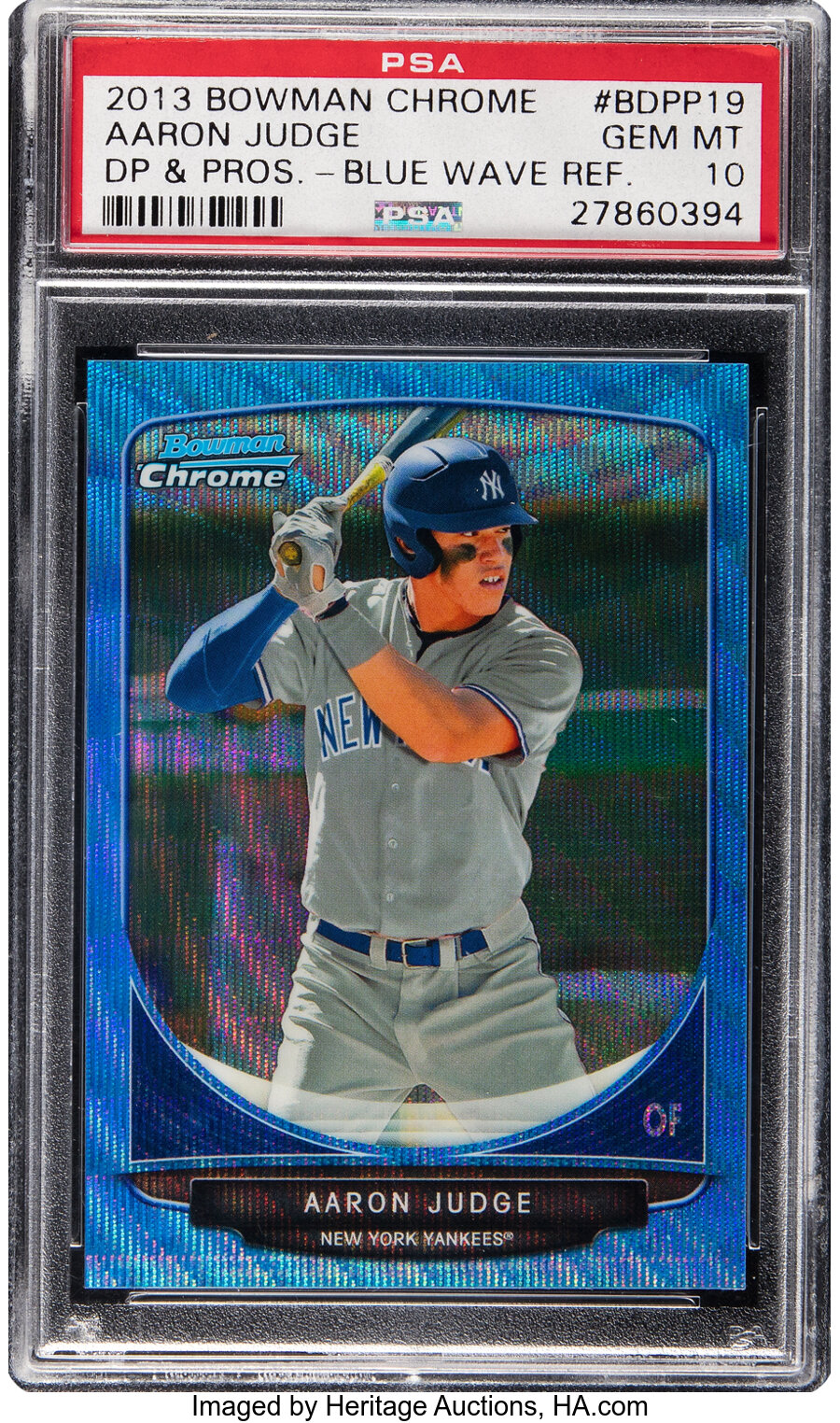 2013 Topps Bowman Chrome Aaron Judge (Draft Picks and Prospects-Blue Wave Refractor) #BDPP19 PSA Gem Mint 10