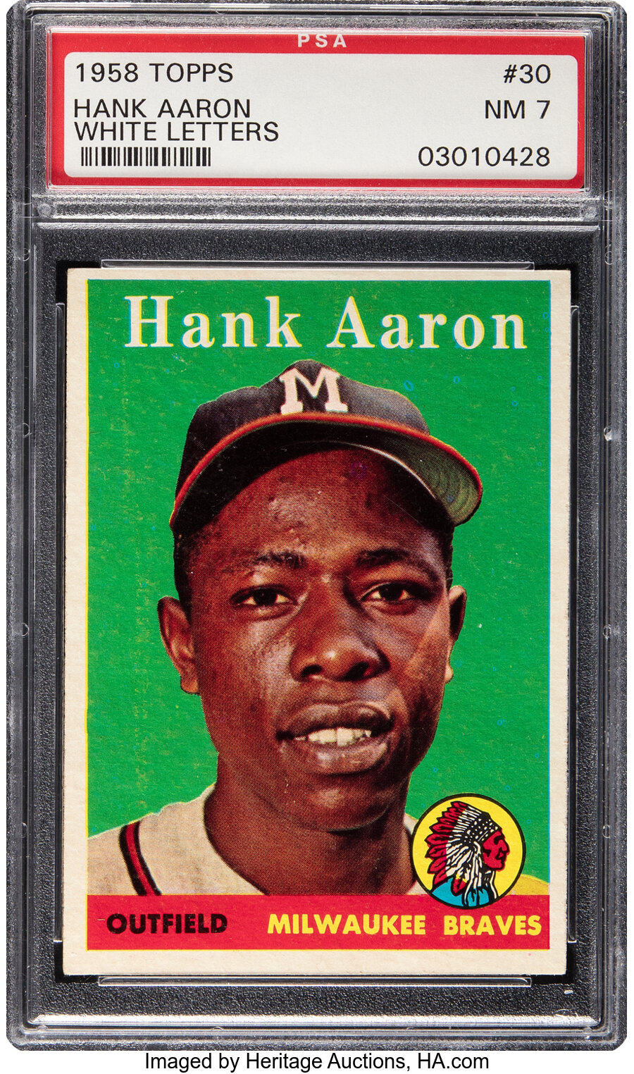 1958 Topps Hank Aaron (White Name) #30 PSA NM 7