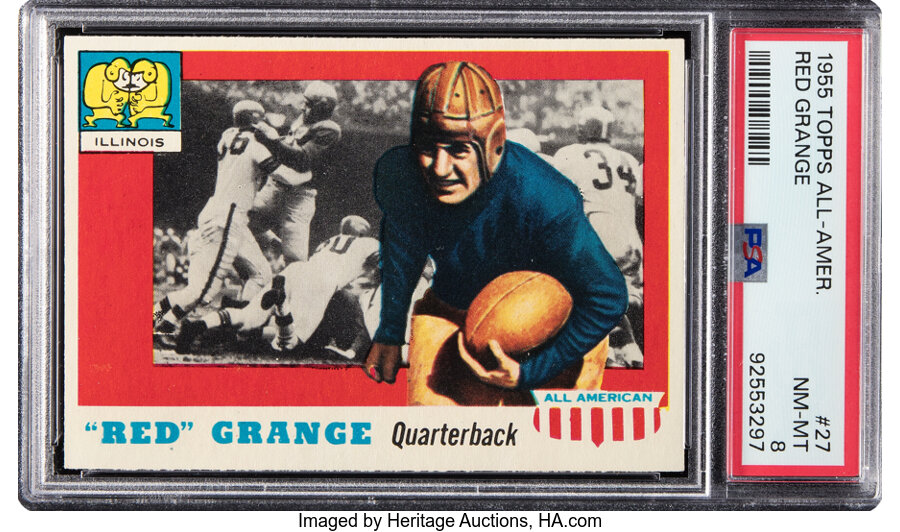 1955 Topps All-American Red Grange #27 PSA NM-MT 8