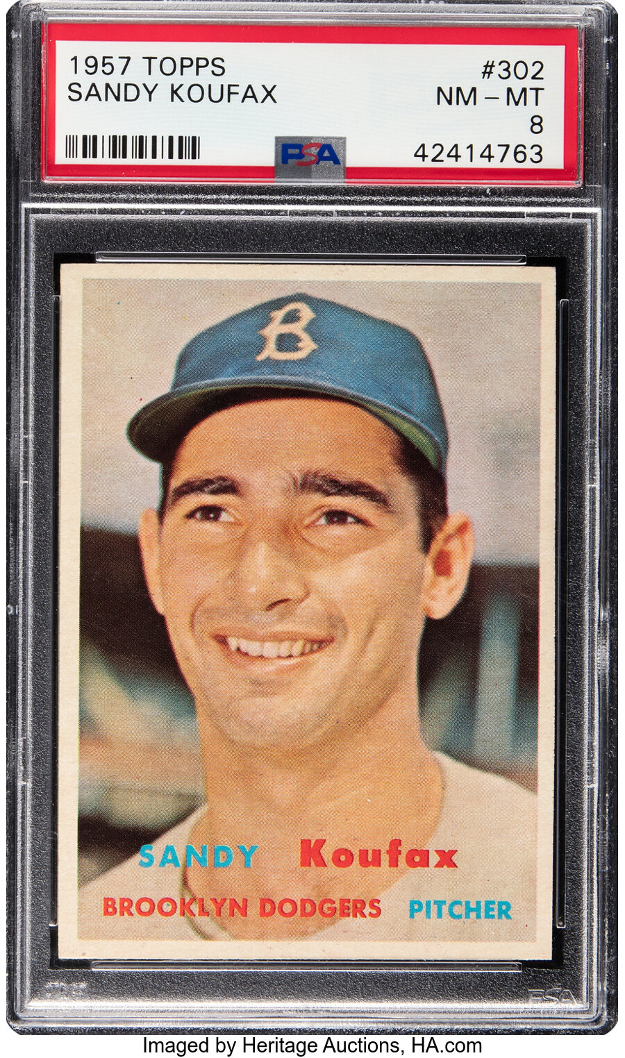 1957 Topps Sandy Koufax #302 PSA NM-MT 8