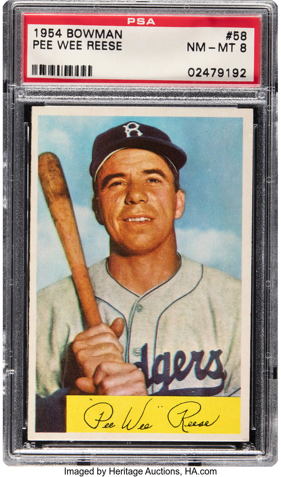 1954 Bowman Pee Wee Reese #58 PSA NM-MT 8