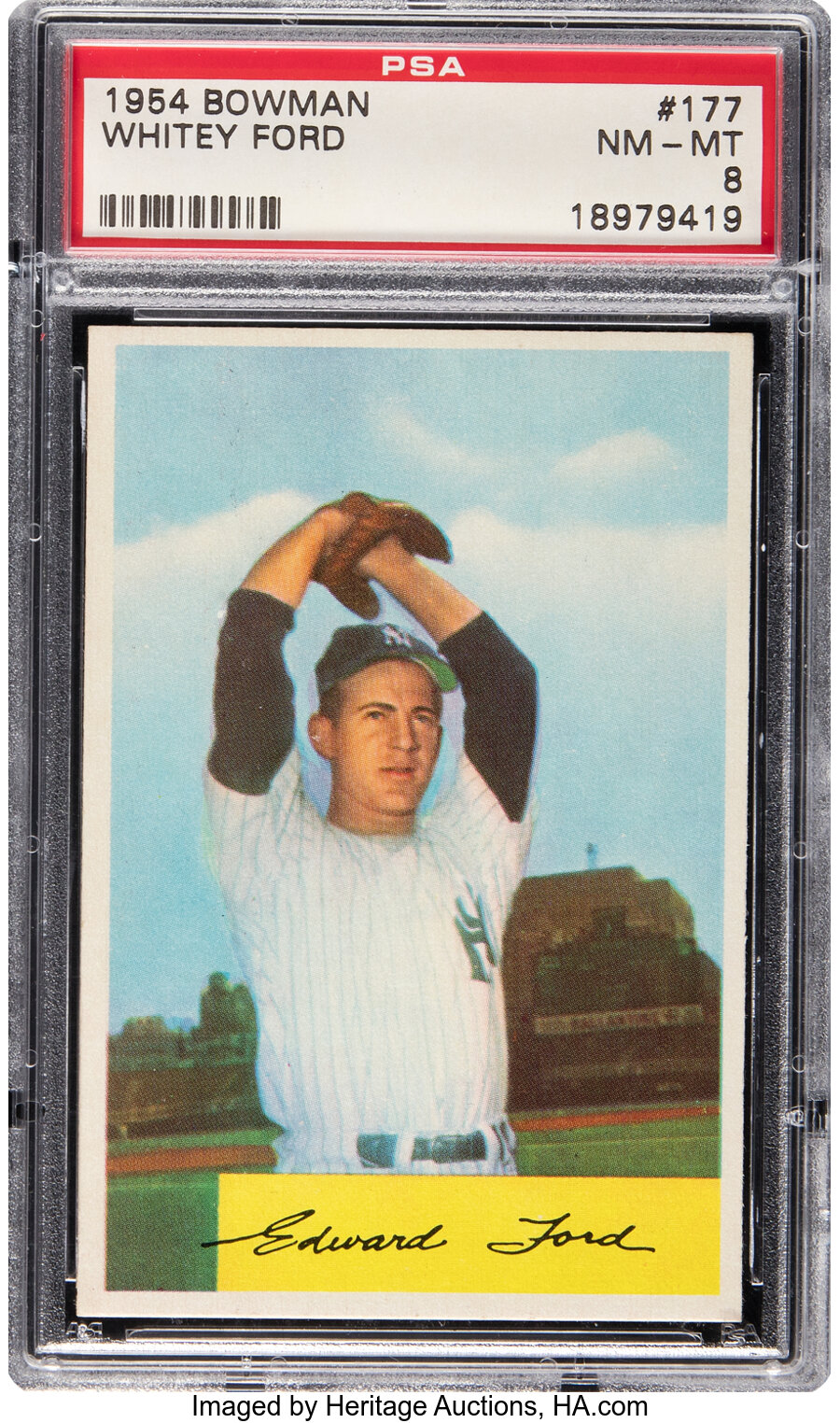 1954 Bowman Whitey Ford #177 PSA NM-MT 8