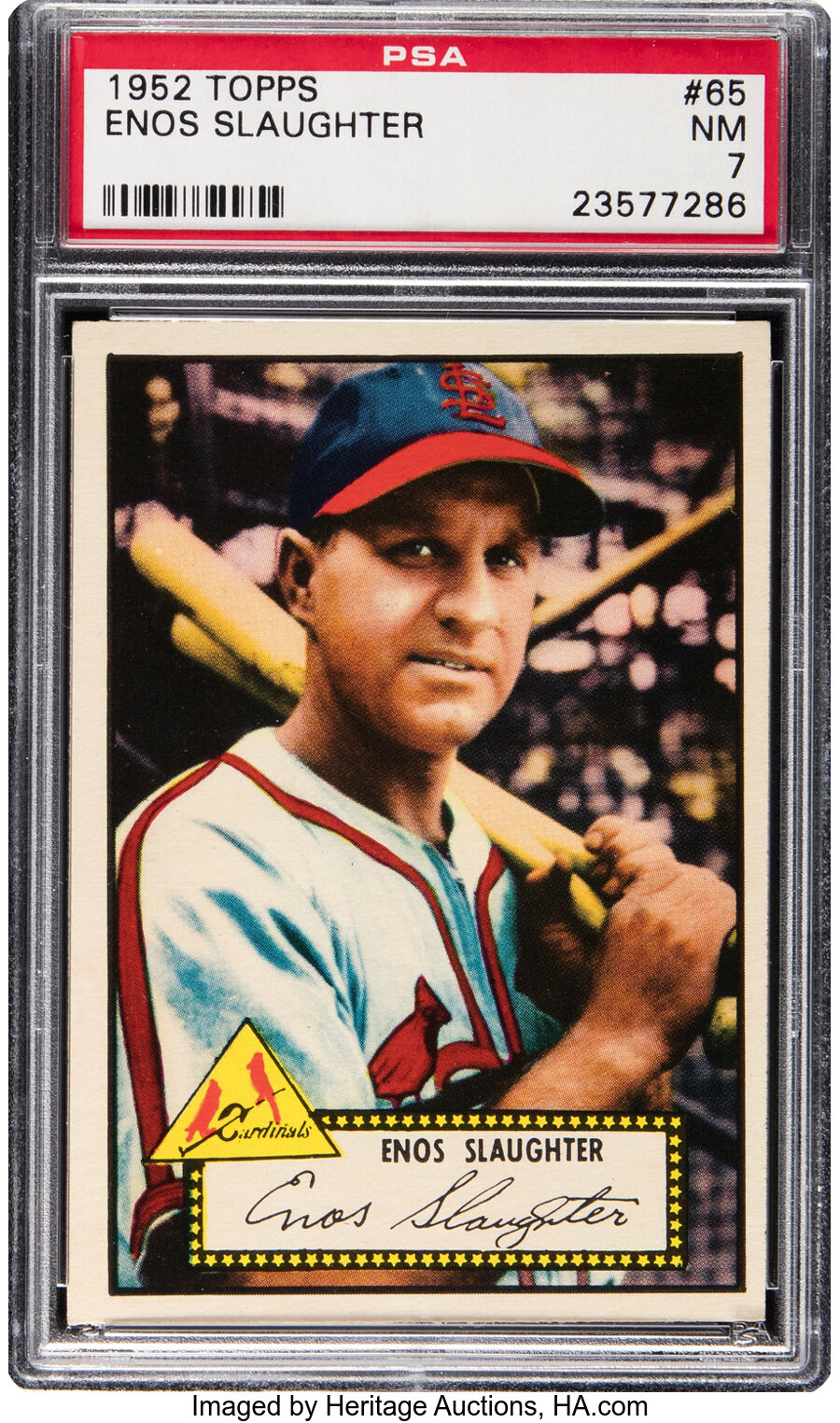 1952 Topps Enos Slaughter #65 PSA NM 7