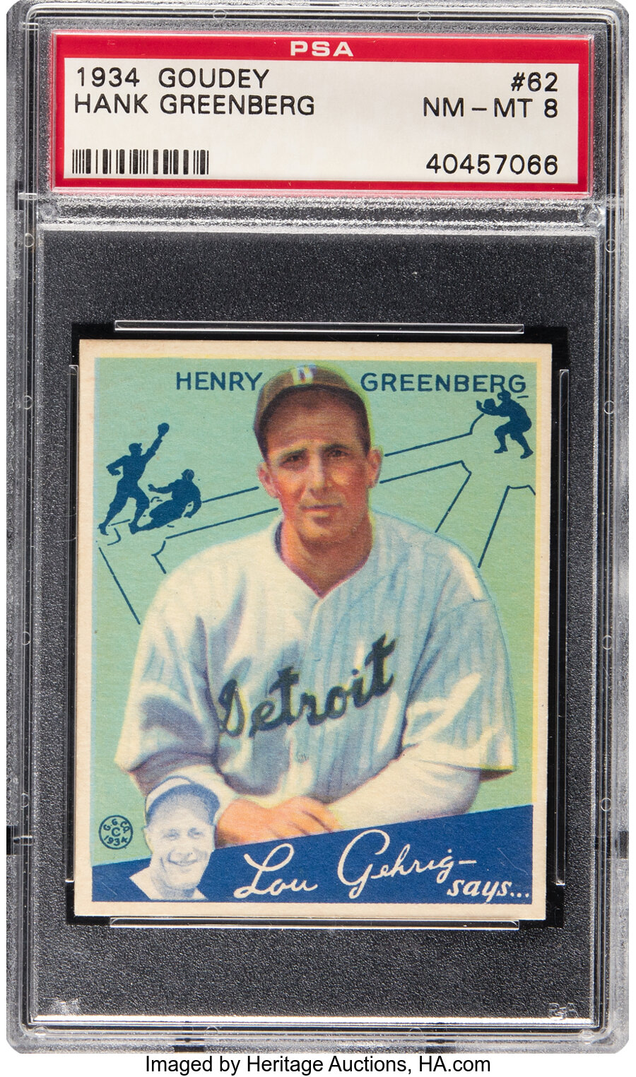 1934 Goudey Hank Greenberg #62 PSA NM-MT 8