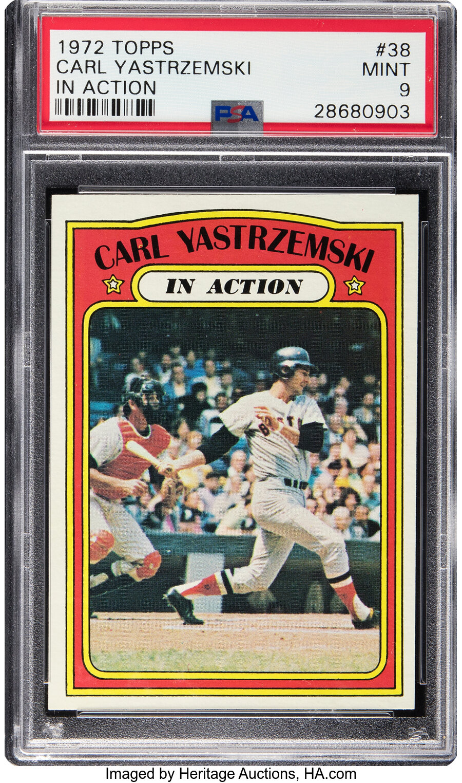 1972 Topps Carl Yastrzemski (In Action) #38 PSA Mint 9