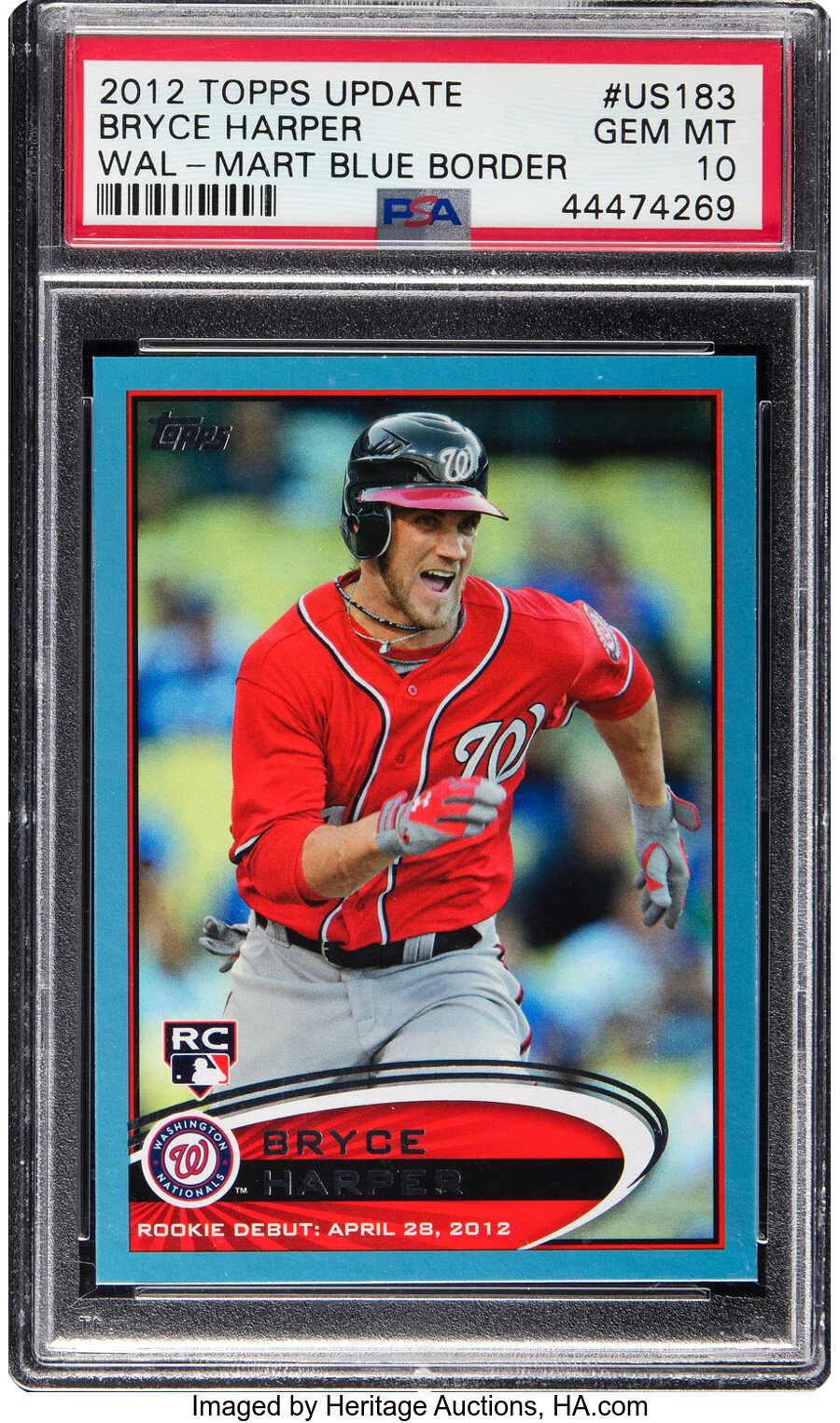 2012 Topps Update Bryce Harper (Wal-Mart Blue Border) Rookie #US183 PSA Gem Mint 10