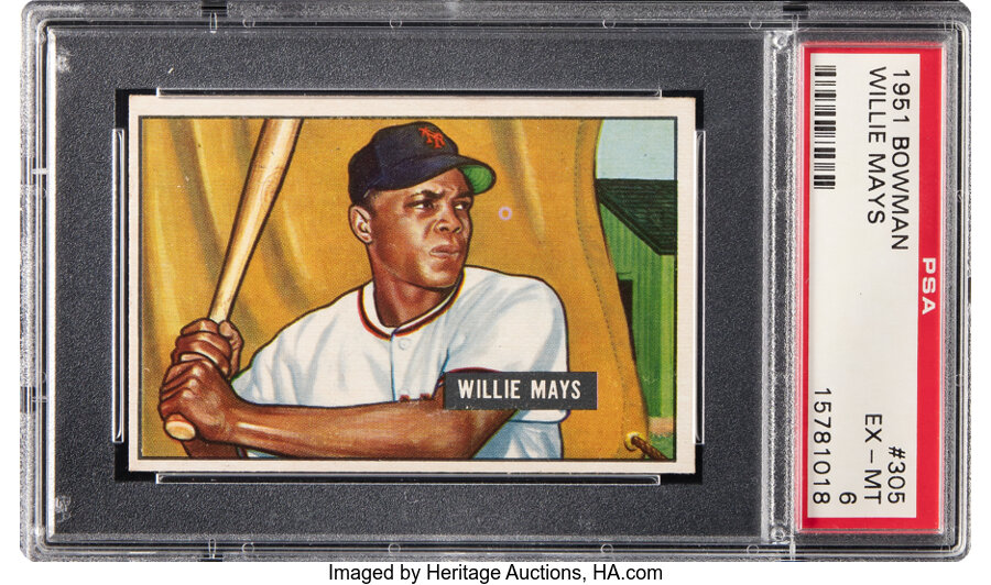 1951 Bowman Willie Mays Rookie #305 PSA EX-MT 6