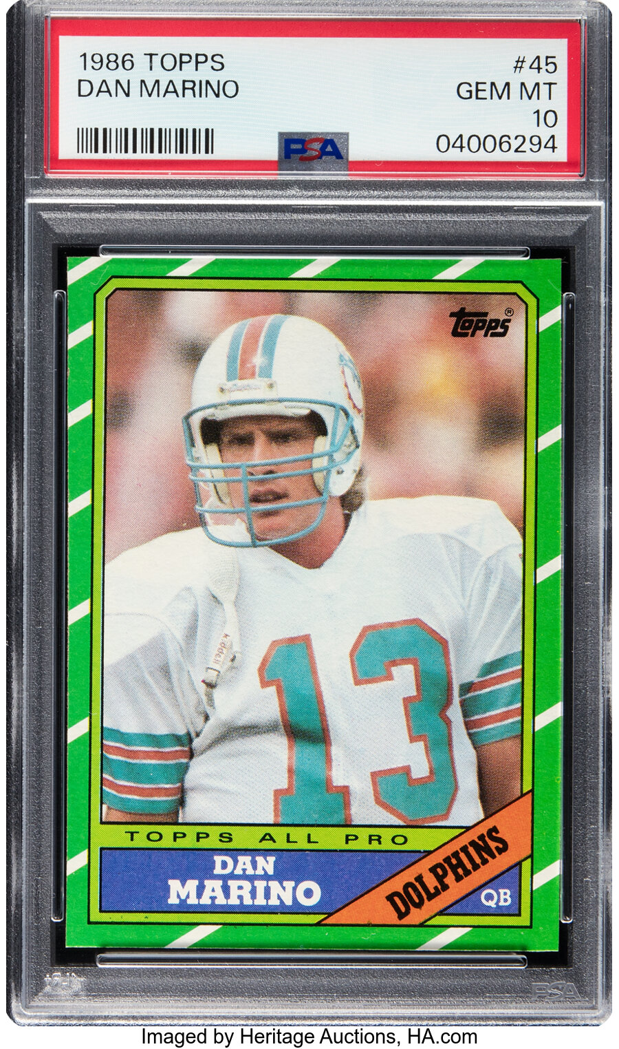 1986 Topps Dan Marino #45 PSA Gem Mint 10