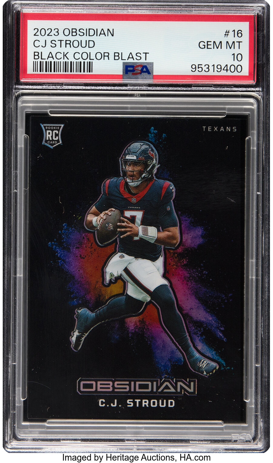 2023 Panini Obsidian CJ Stroud (Black Color Blast) Rookie #16 PSA Gem Mint 10