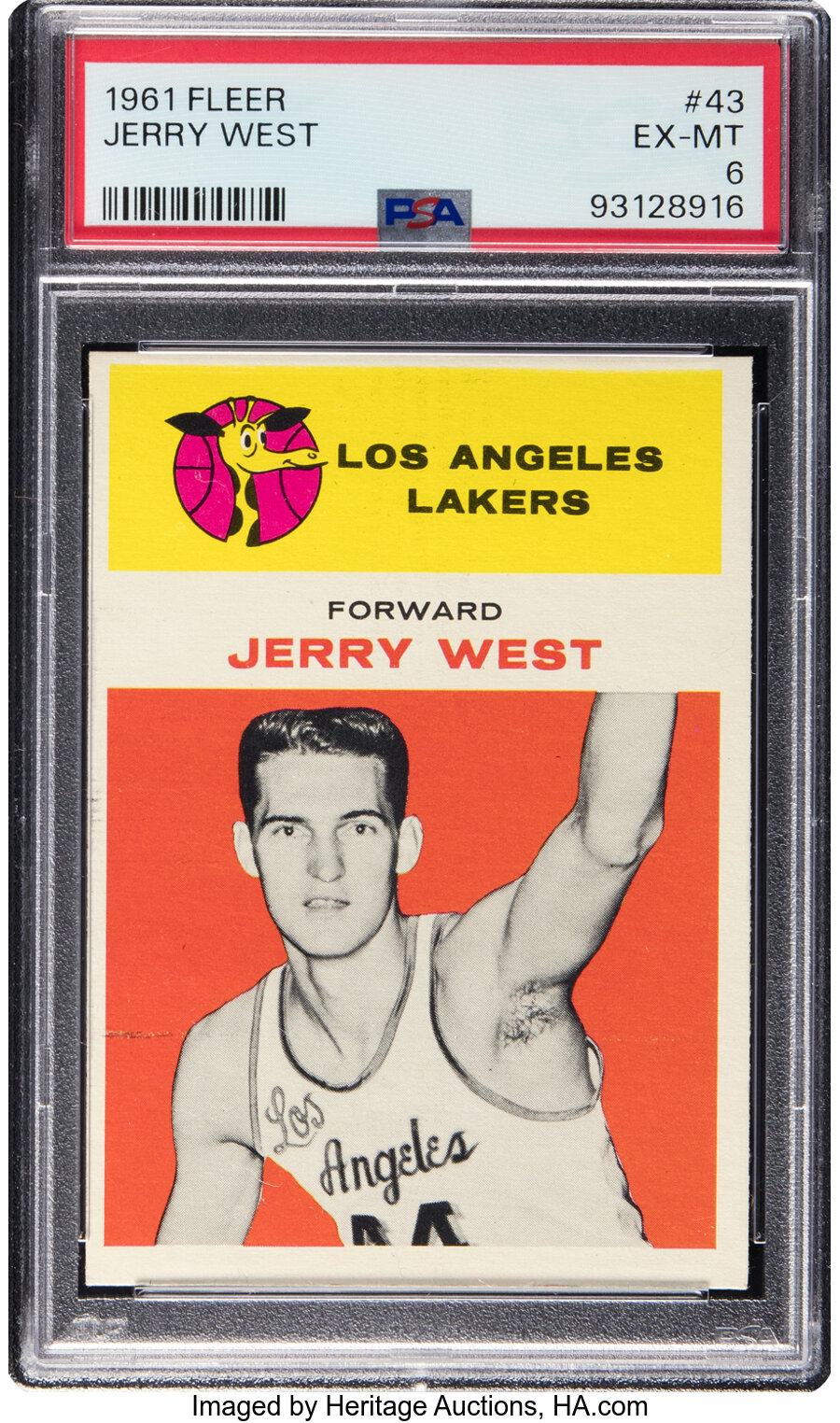 1961 Fleer Jerry West #43 PSA EX-MT 6