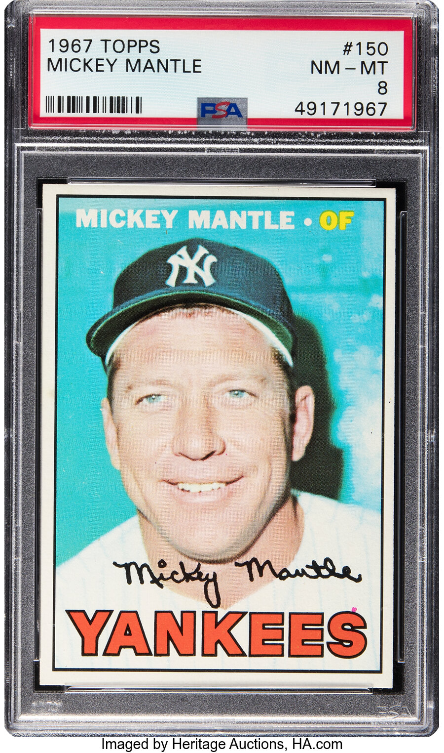 1967 Topps Mickey Mantle #150 PSA NM-MT 8