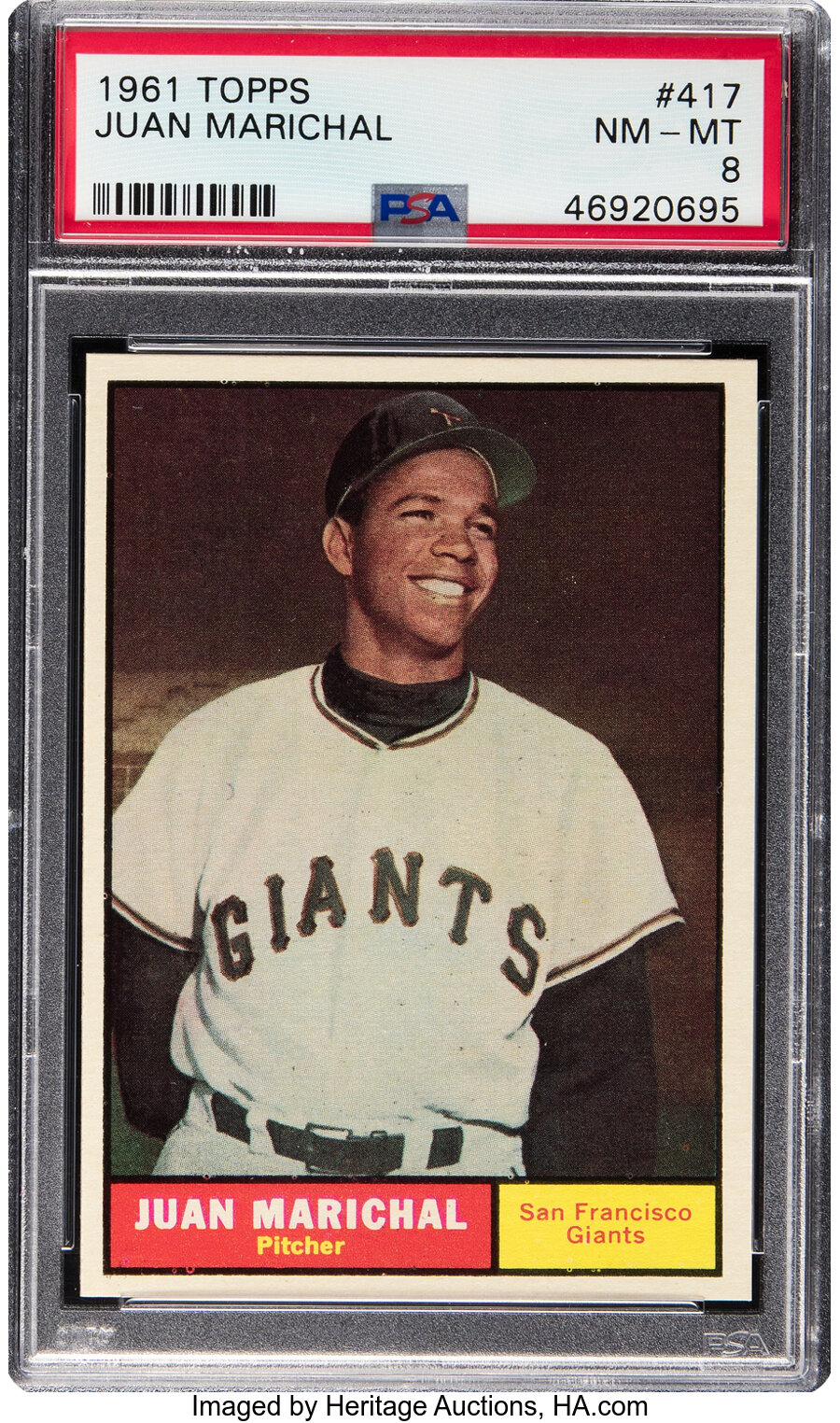 1961 Topps Juan Marichal Rookie #417 PSA NM-MT 8