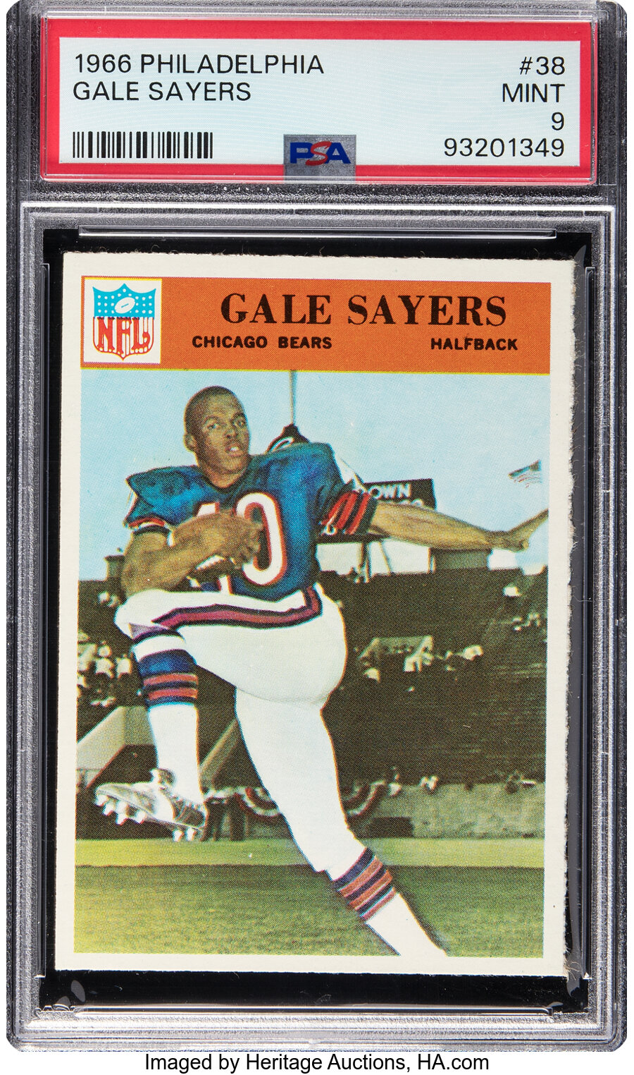 1966 Philadelphia Gale Sayers Rookie #38 PSA Mint 9 - None Higher!