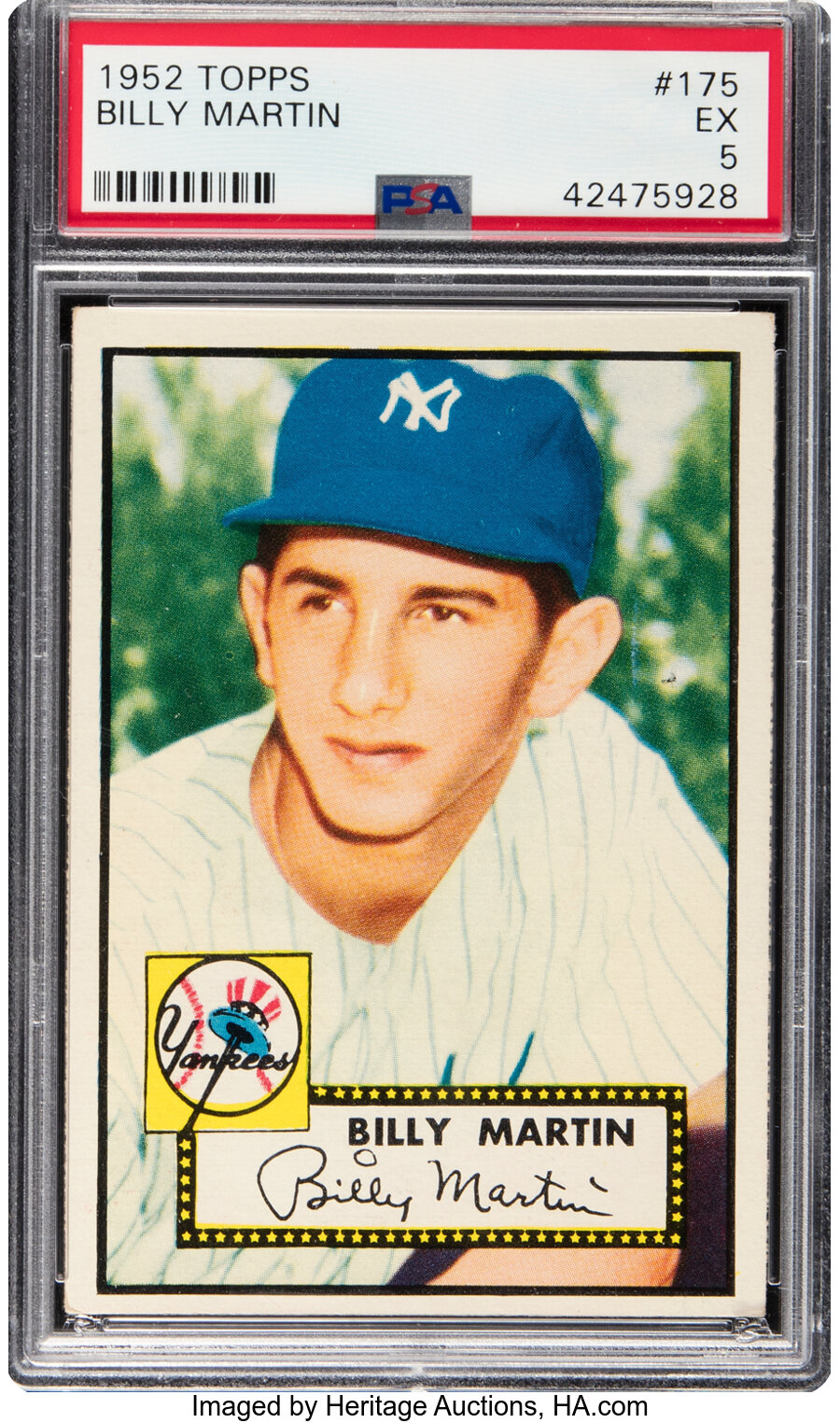 1952 Topps Billy Martin #175 PSA EX 5