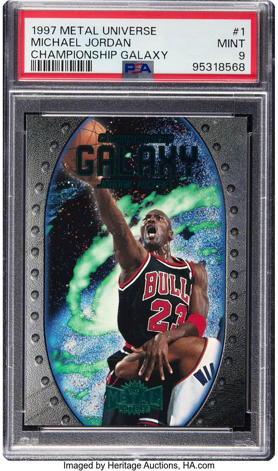 1997 Skybox Metal Universe Michael Jordan (Championship Galaxy) #1 PSA Mint 9