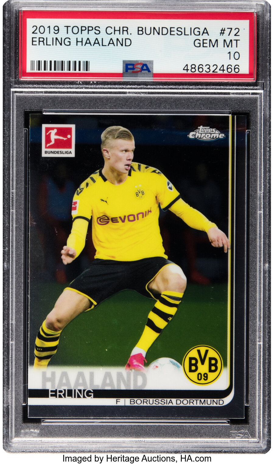 2019 Topps Chrome Bundesliga Erling Haaland #72 PSA Gem Mint 10