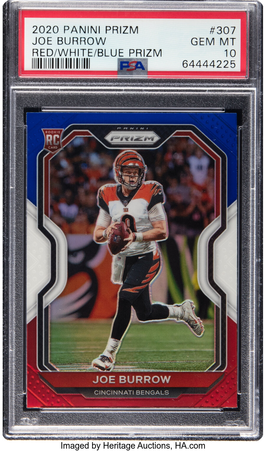 2020 Panini Prizm Joe Burrow (Red/White/Blue Prizm) #307 PSA Gem Mint 10