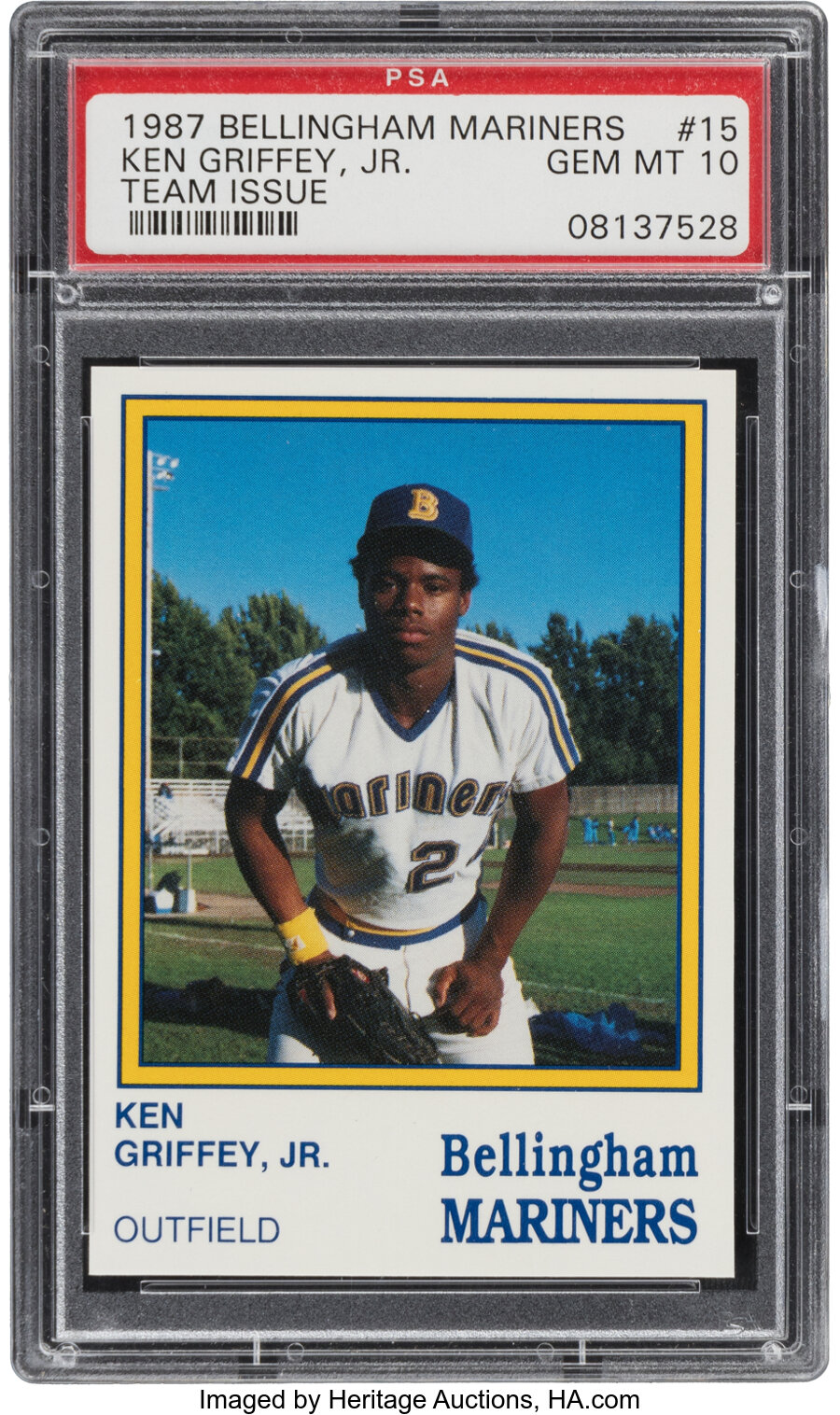 1987 Bellingham Mariners Ken Griffey Jr. (Team Issue) #15 PSA Gem Mint 10