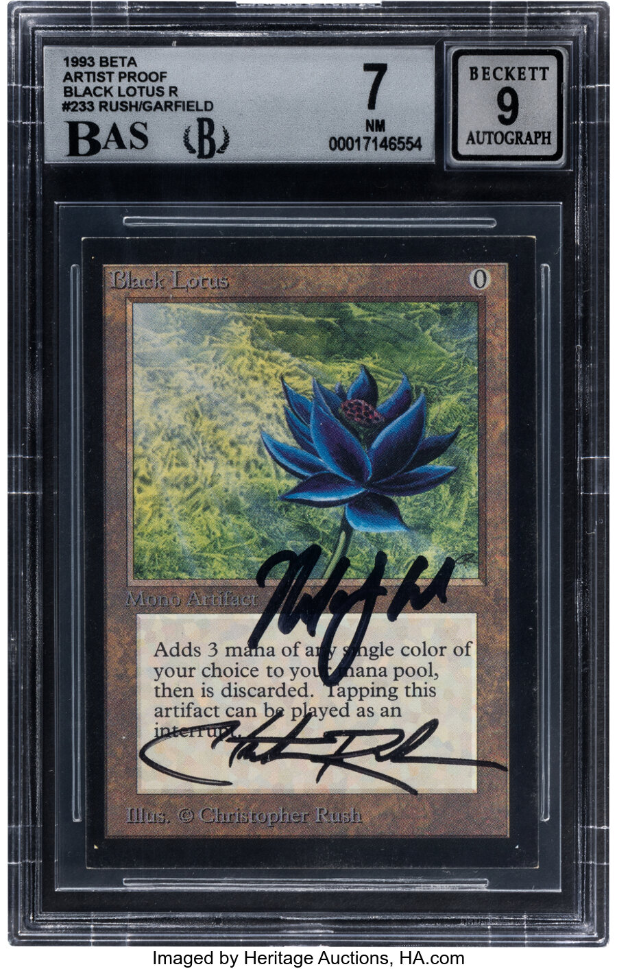 Magic: The Gathering Artist Proof Black Lotus Limited Edition (Beta) BGS Trading Card Game NM 7 AUTO 9 (Wizards of the Coast,