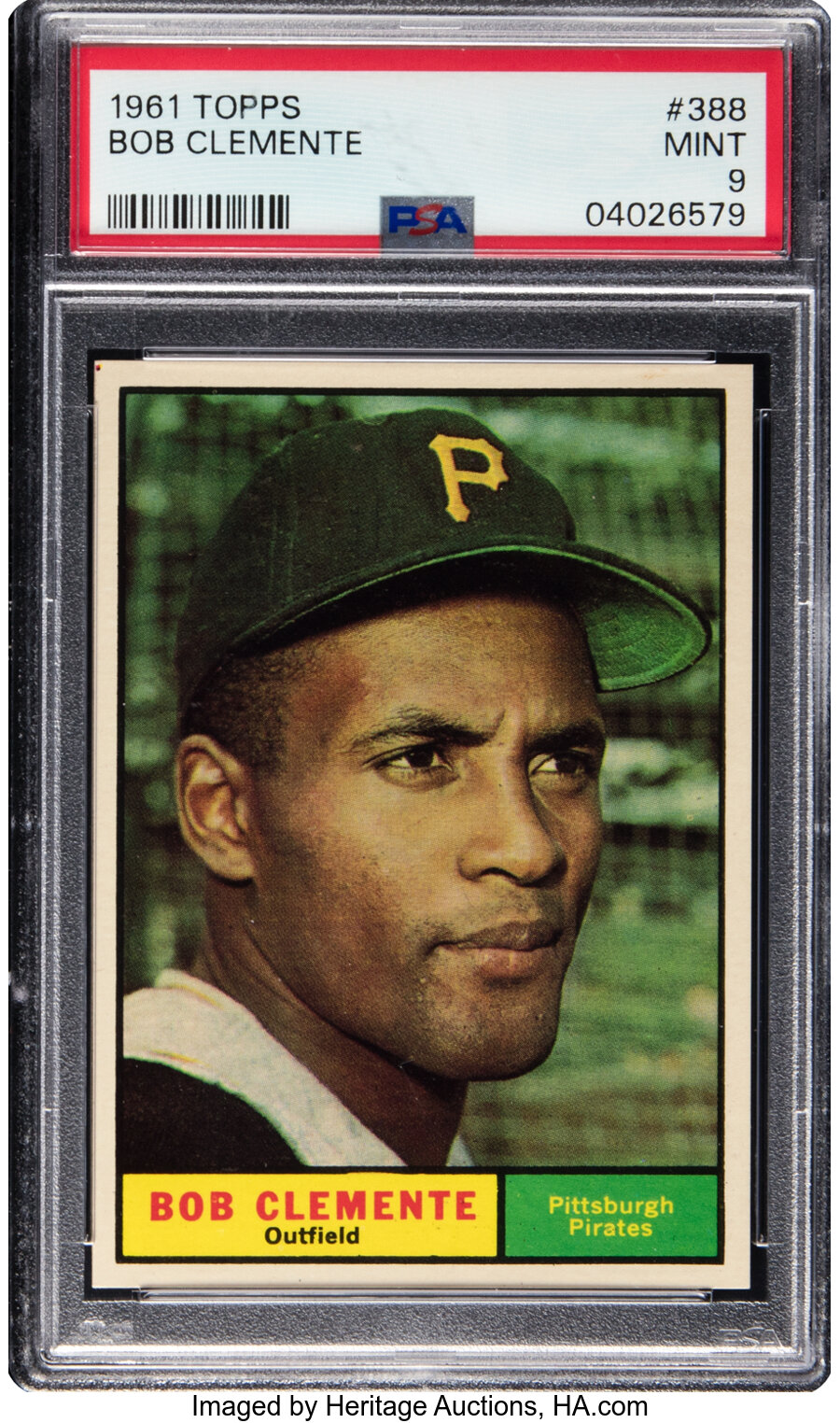 1961 Topps Roberto Clemente #388 PSA Mint 9 - Two Higher!