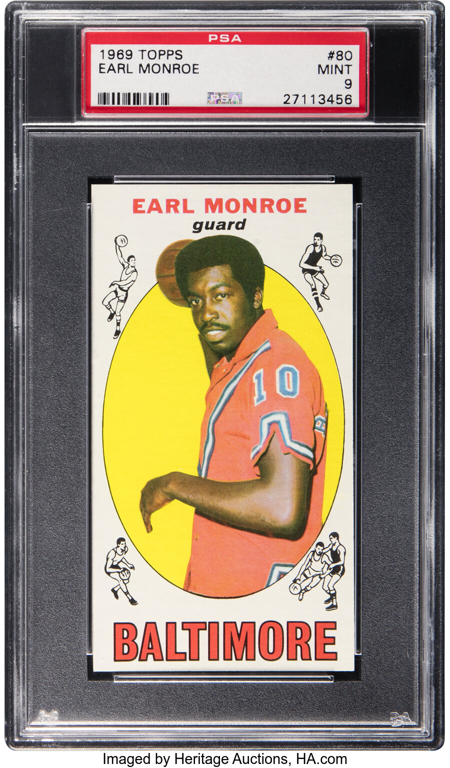 1969 Topps Earl Monroe #80 PSA Mint 9 - None Higher