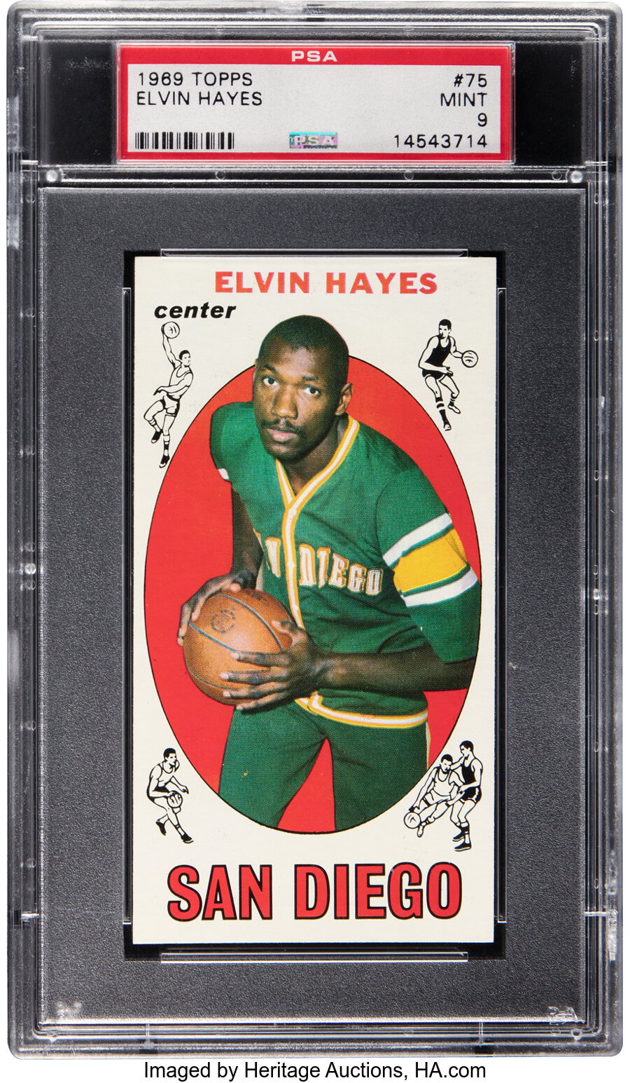 1969 Topps Elvin Hayes #75 PSA Mint 9 - None Higher