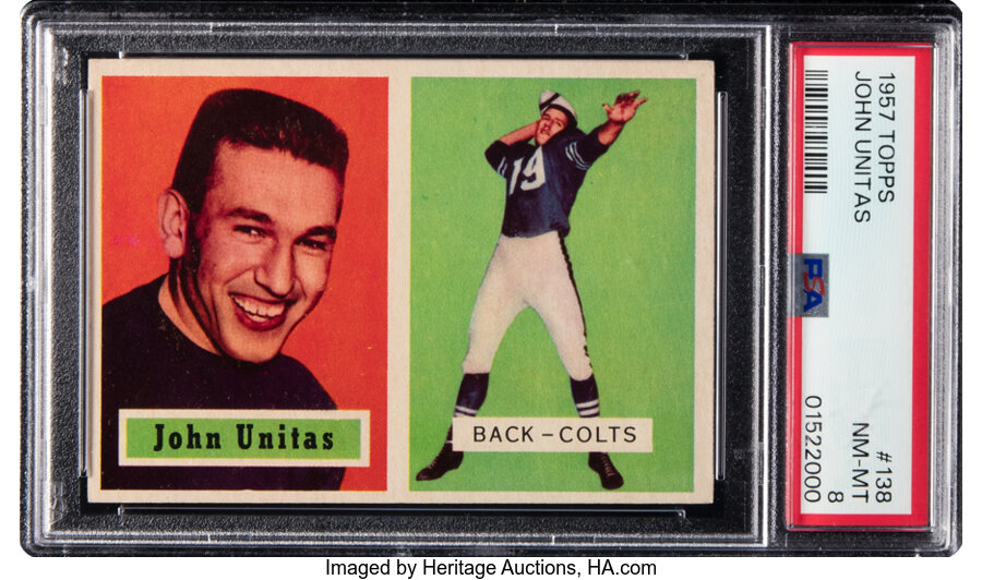 1957 Topps Johnny Unitas #138 PSA NM-MT 8