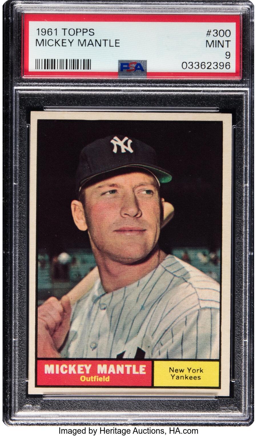 1961 Topps Mickey Mantle #300 PSA Mint 9 - Two Higher!