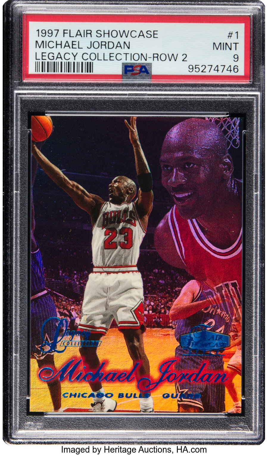 1997 Fleer Flair Showcase Michael Jordan (Legacy Collection-Row 2) #1 PSA Mint 9 - #'d 041/100 - Only One Higher!