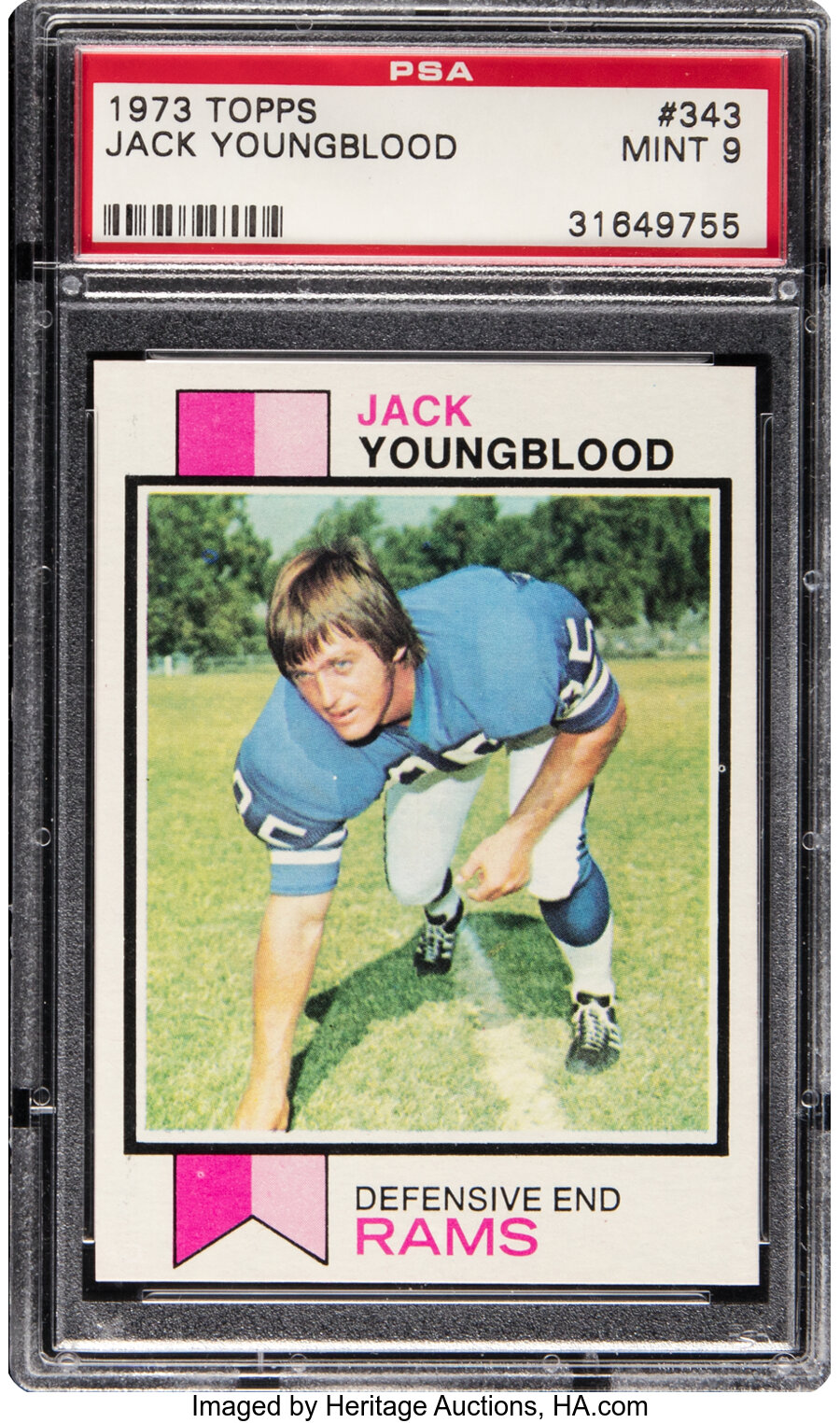 1973 Topps Jack Youngblood #343 PSA Mint 9