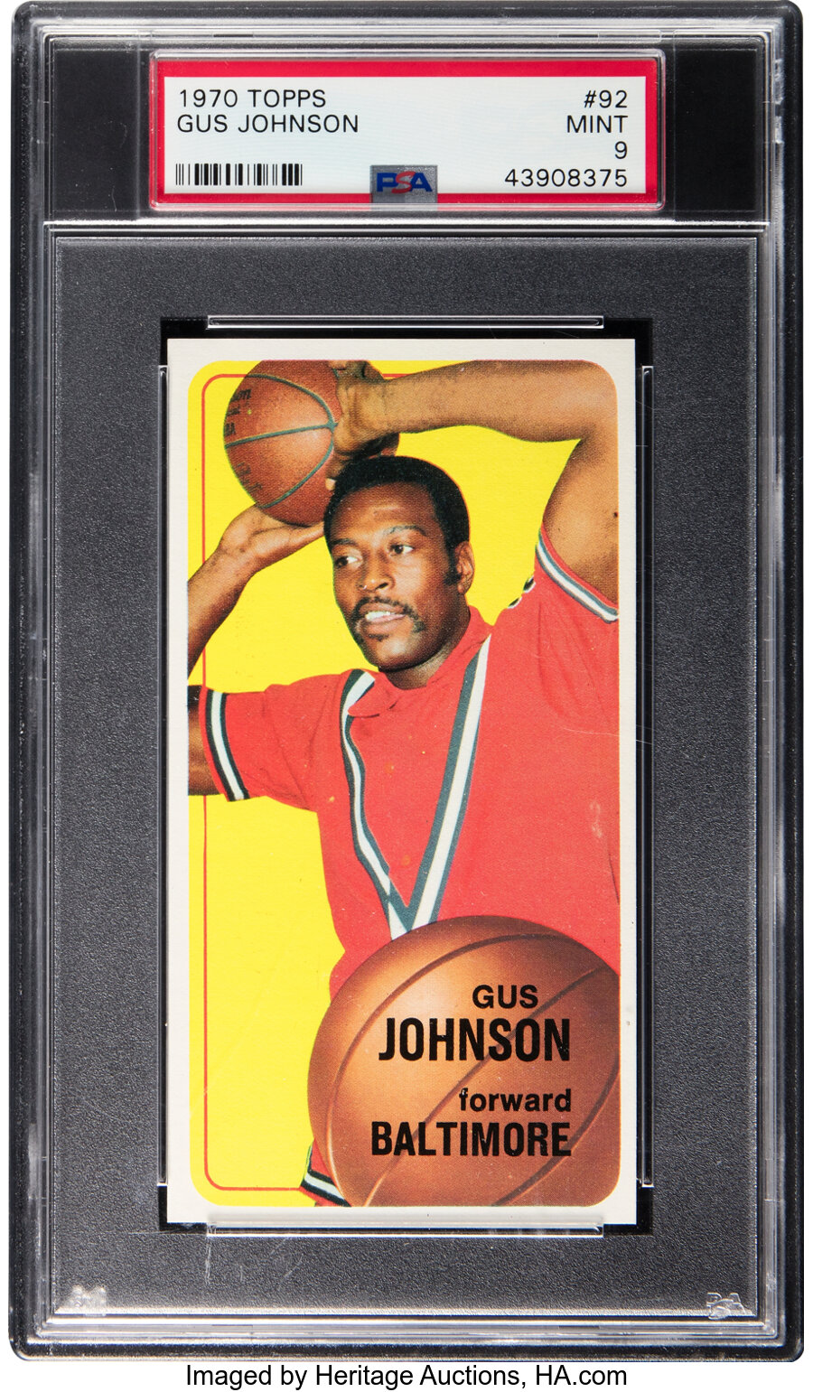 1970 Topps Gus Johnson #92 PSA Mint 9