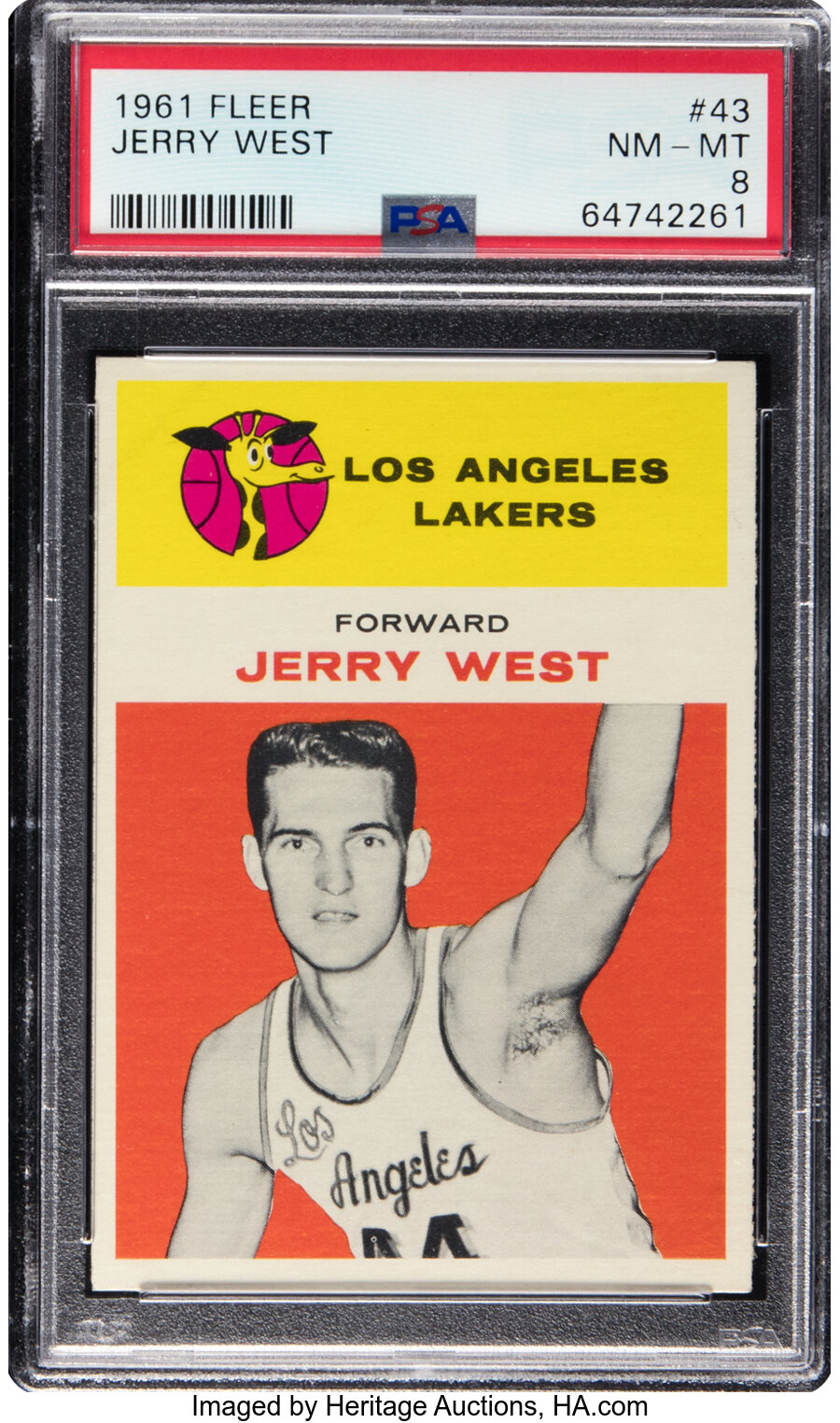 1961 Fleer Jerry West Rookie #43 PSA NM-MT 8