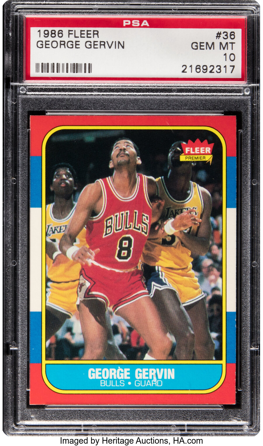 1986 Fleer George Gervin #36 PSA Gem Mint 10