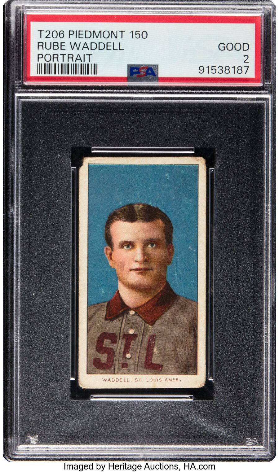 1909-11 T206 Piedmont 150 Rube Waddell (Portrait) PSA Good 2