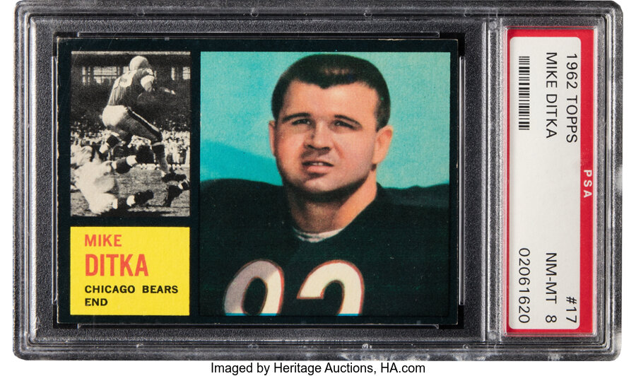 1962 Topps Mike Ditka Rookie #17 PSA NM-MT 8