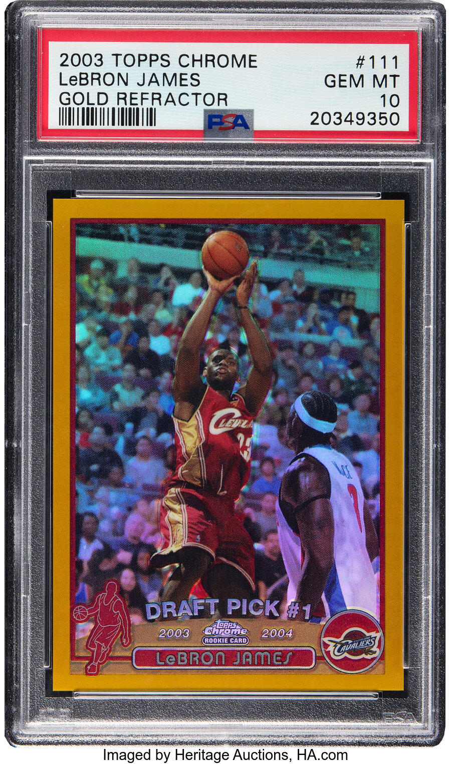 2003 Topps Chrome Gold Refractor LeBron James #111 PSA Gem Mint 10 - #'d 30/50!