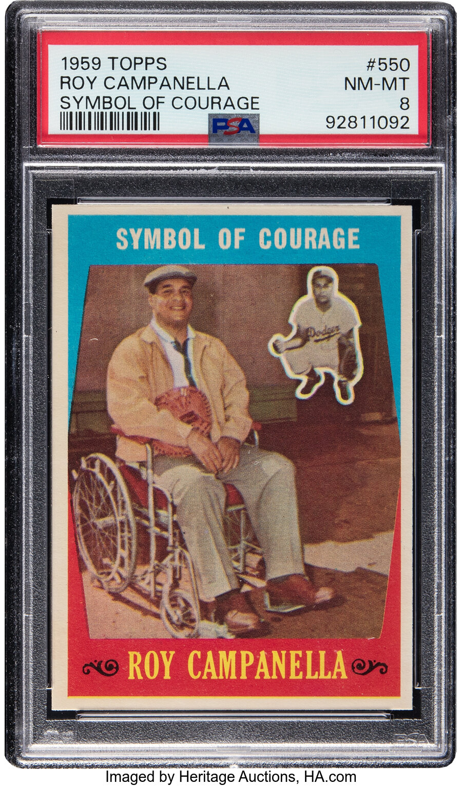 1959 Topps Roy Campanella (Symbol Of Courage) #550 PSA NM-MT 8