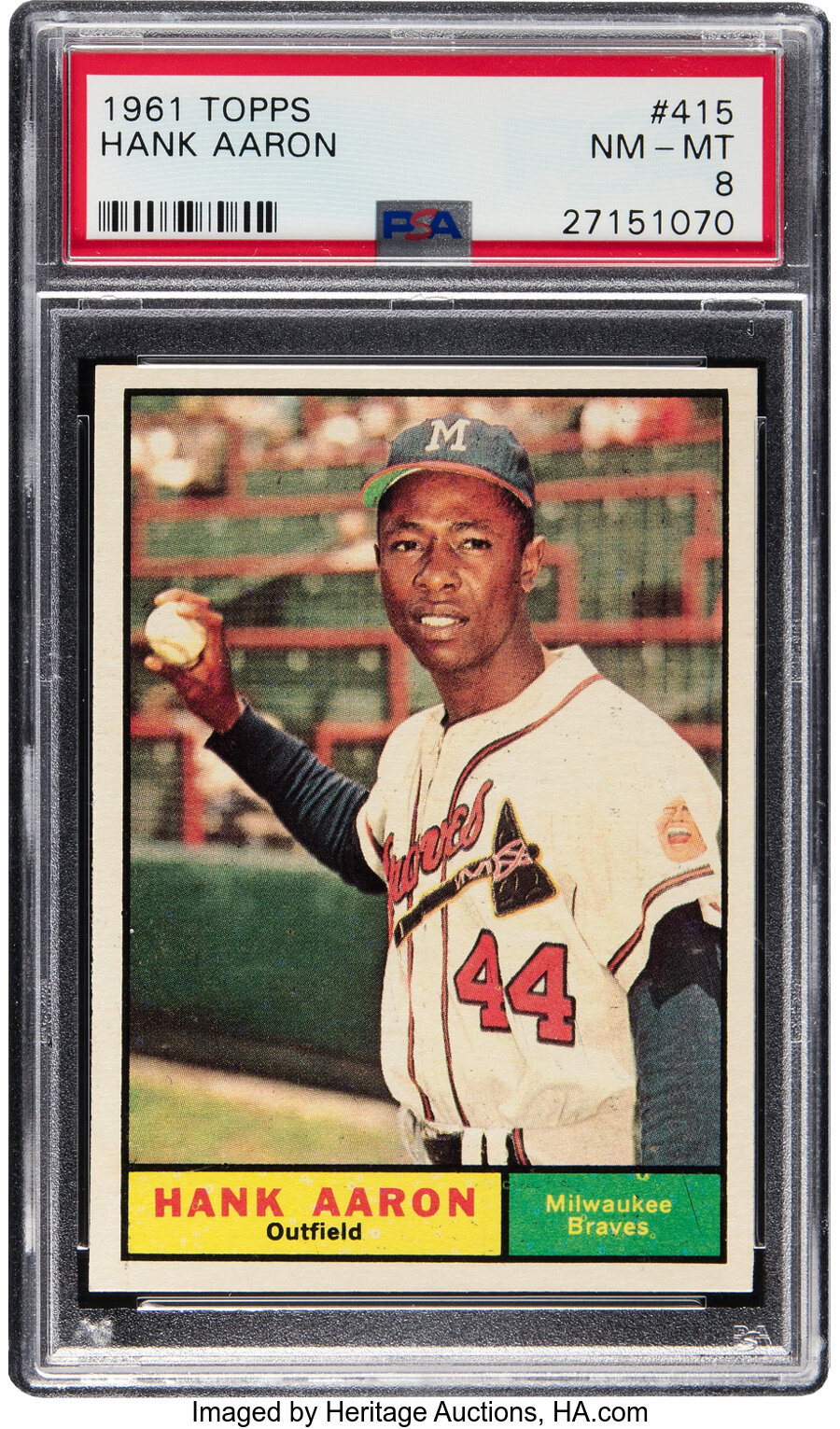 1961 Topps Hank Aaron #415 PSA NM-MT 8