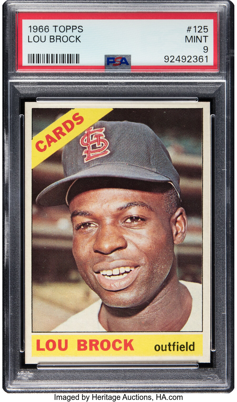 1966 Topps Lou Brock #125 PSA Mint 9 - Three Higher