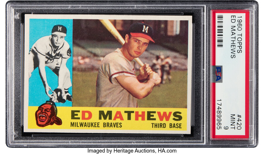 1960 Topps Eddie Mathews #420 PSA Mint 9