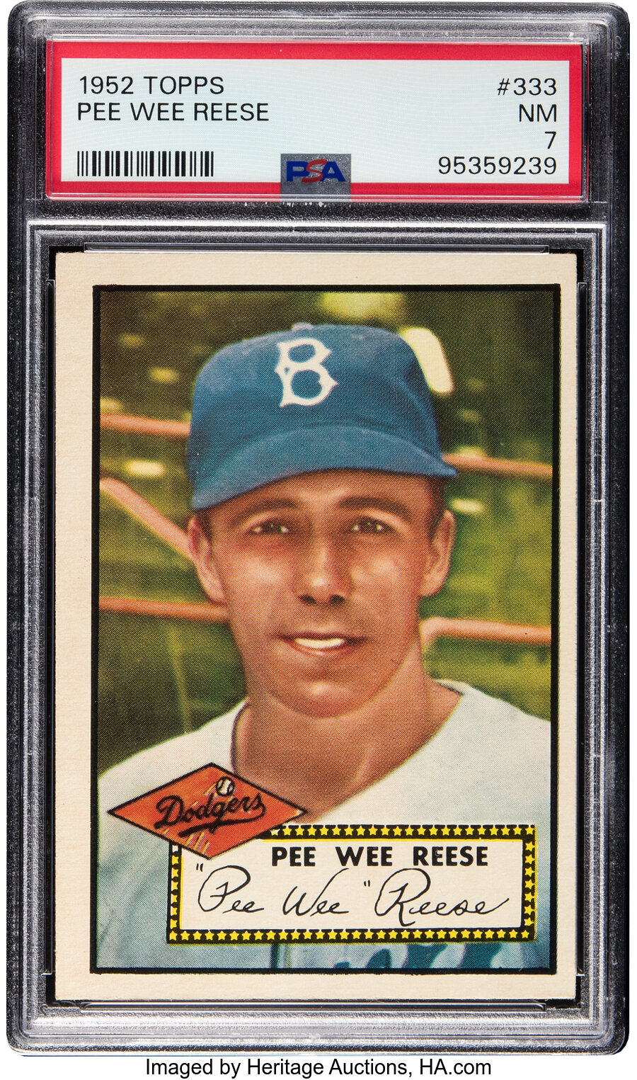 1952 Topps Pee Wee Reese #333 PSA NM 7