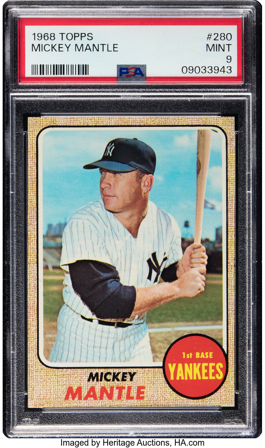 1968 Topps Mickey Mantle #280 PSA Mint 9