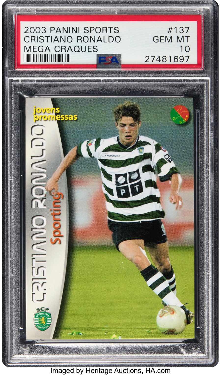 2002 Panini Sports Cristiano Ronaldo (Mega Craques) Rookie #137 PSA Gem Mint 10