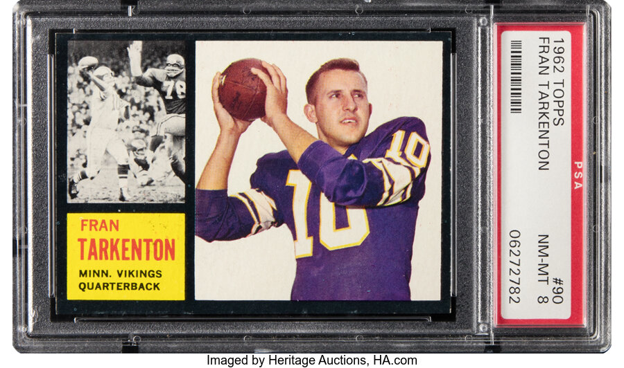 1962 Topps Fran Tarkenton Rookie #90 PSA NM-MT 8