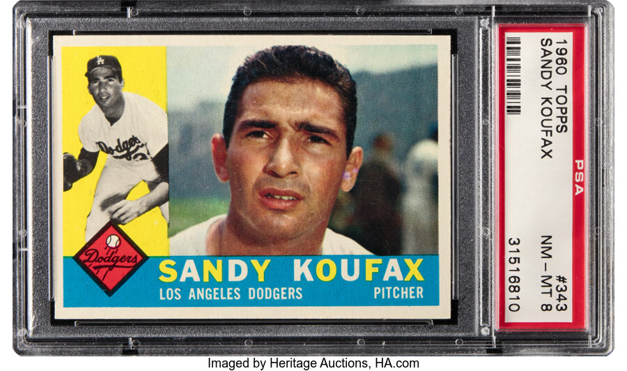 1960 Topps Sandy Koufax #343 PSA NM-MT 8